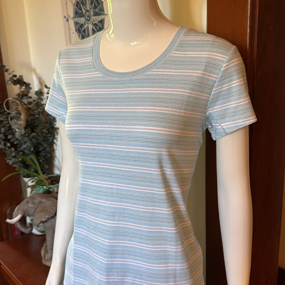 NWT northern reflections size small Striped Blue Women's Top cotton
